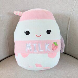 NWT Squishmallow 8" Amelie‎ Strawberry Milk Pink Soft Plush Toy Kellytoy 2022
